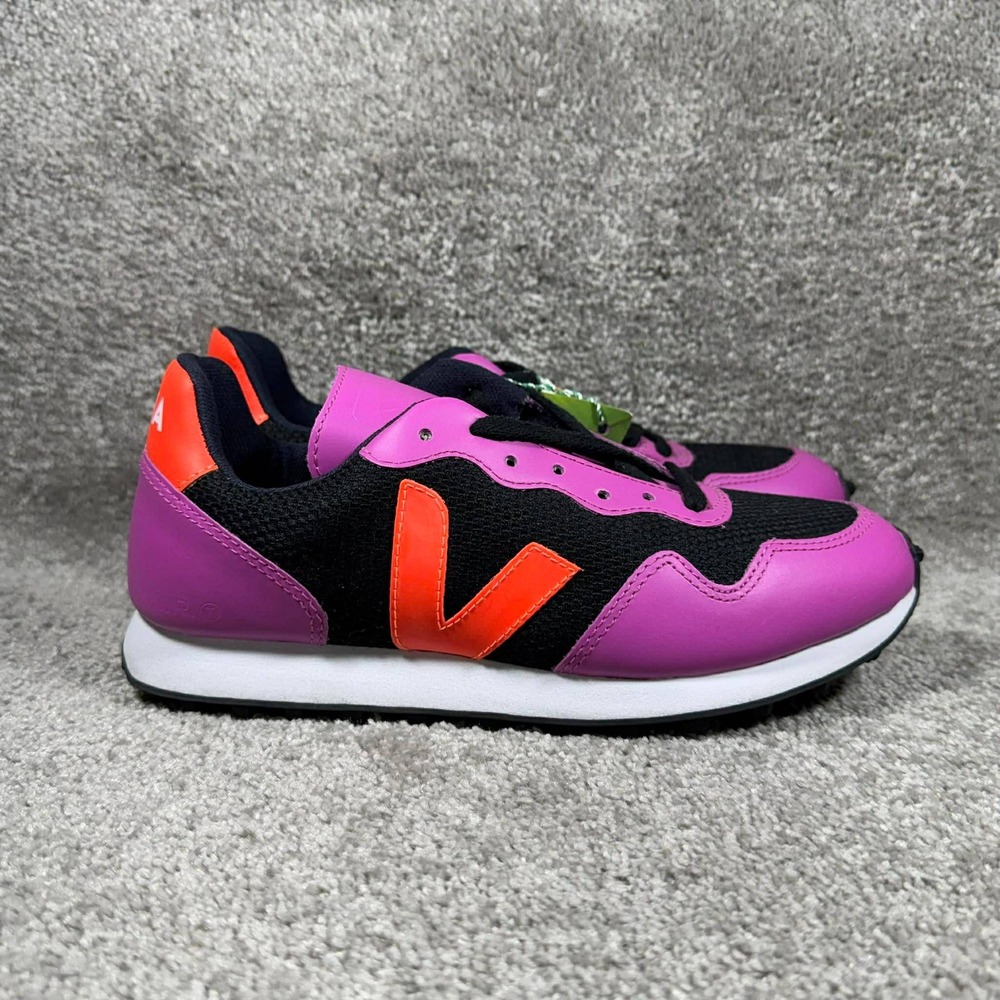 Rare‎ Veja SDU Hexa Sneakers Black Purple Orange RH011997 Womens Size 5 (in Box)
